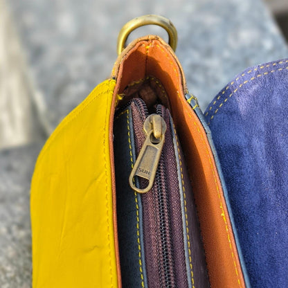 Coloured Leather Top Handle Leather Handbag with Animal Print Hide Options - JayKayBoutiqueOnline