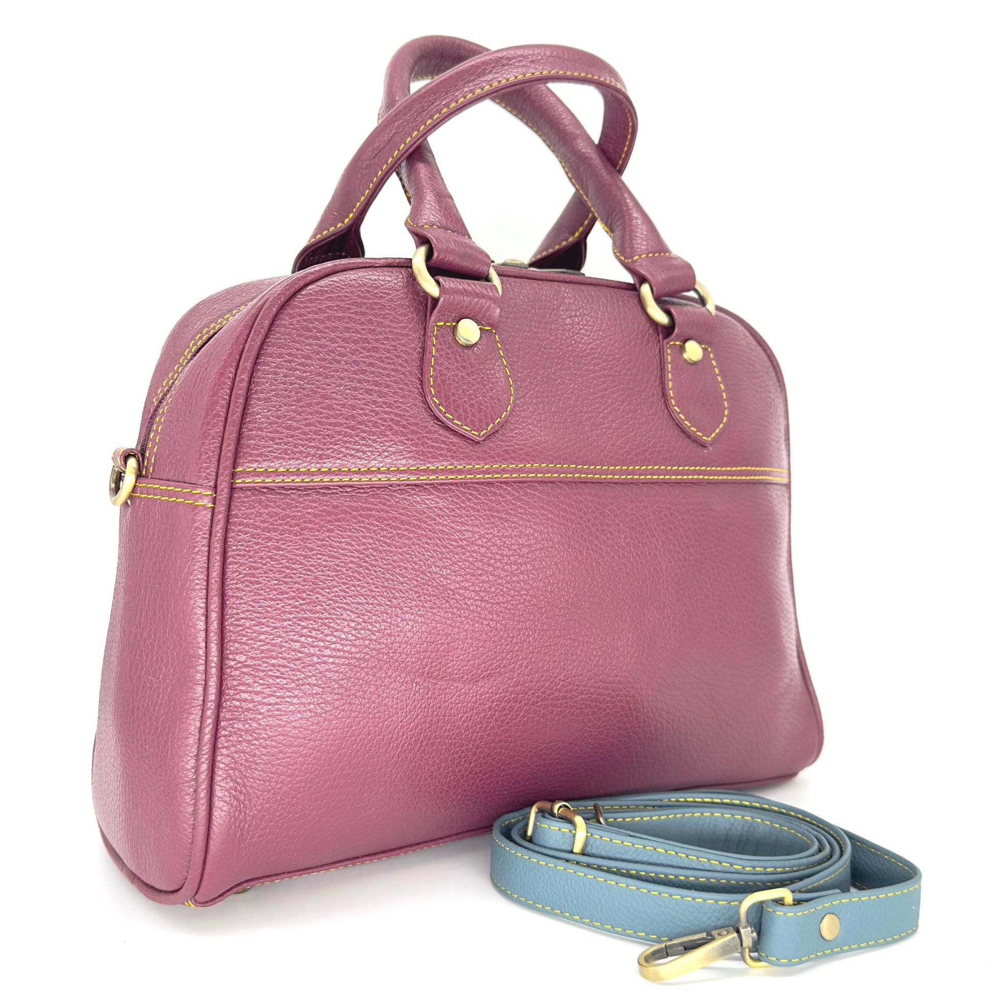 Coloured Leather Top Handle Bags in Various Colours - JayKayBoutiqueOnline