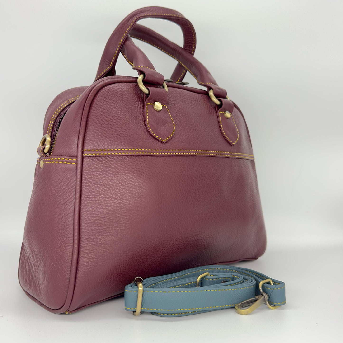 Coloured Leather Top Handle Bags in Various Colours - JayKayBoutiqueOnline