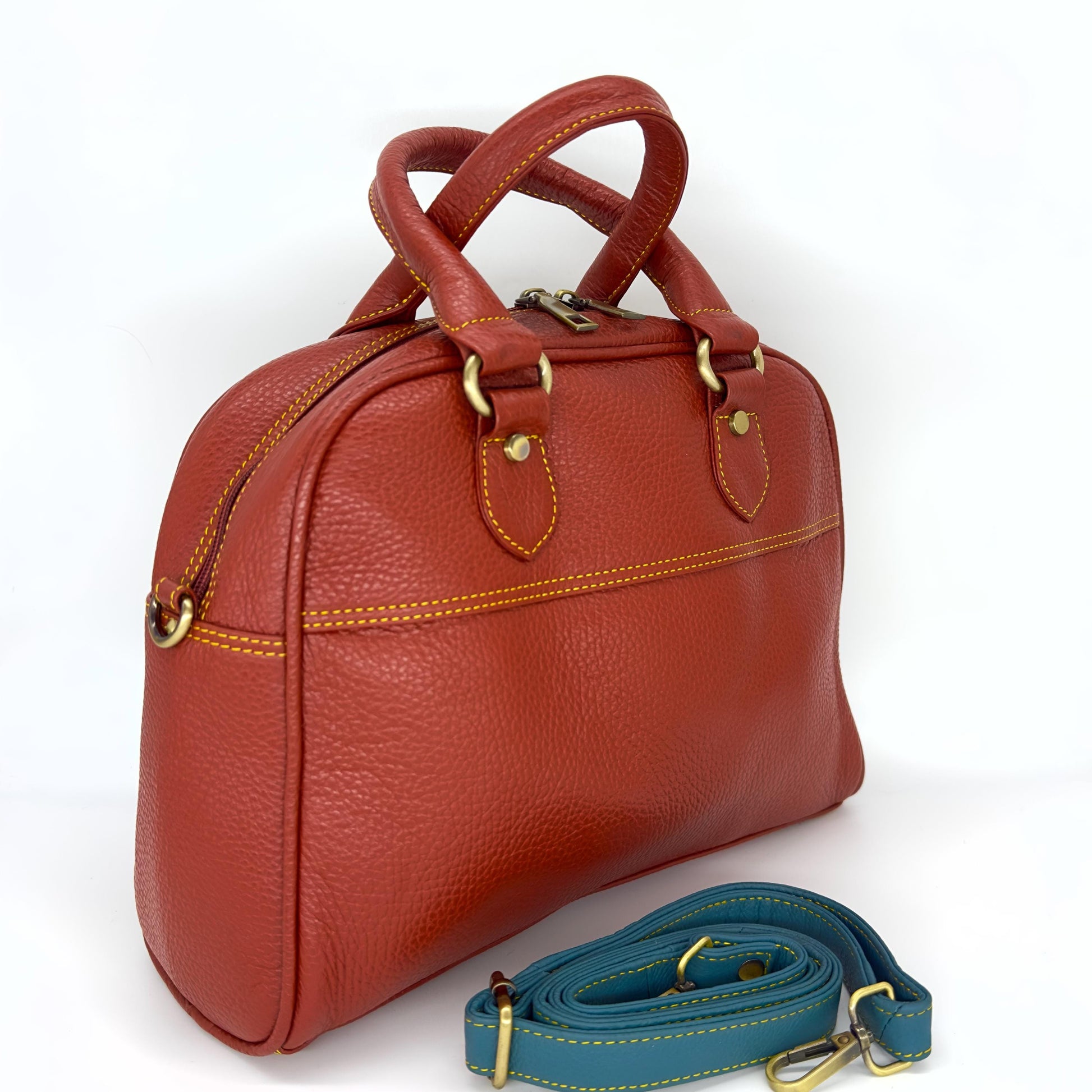 Coloured Leather Top Handle Bags in Various Colours - JayKayBoutiqueOnline