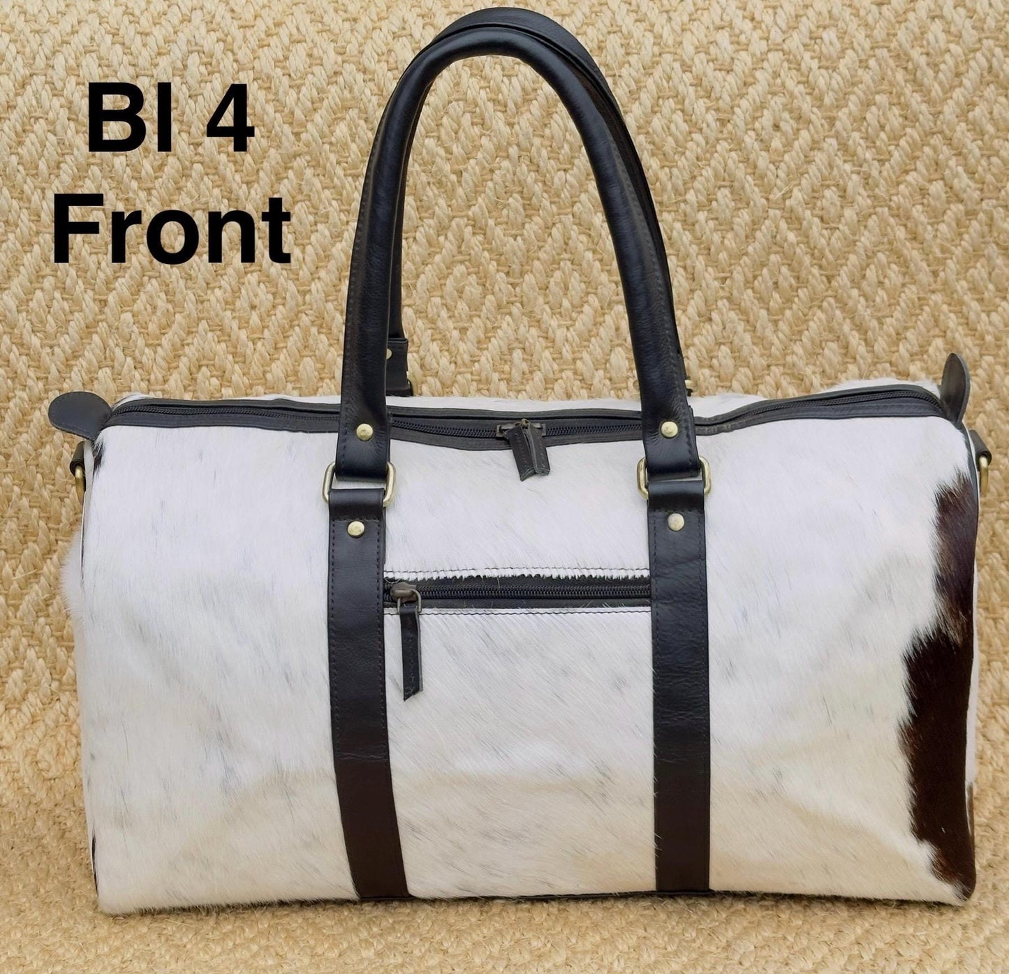 Western Leather Duffle Bag with Hair On Hide - JayKayBoutiqueOnline