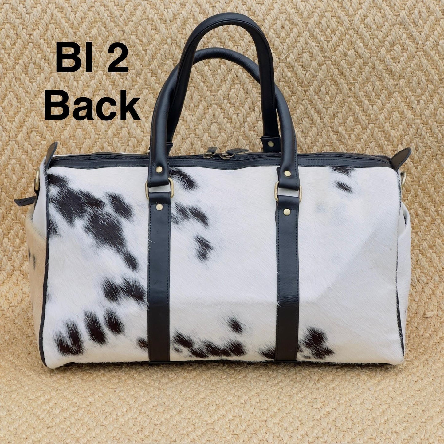 Western Leather Duffle Bag with Hair On Hide - JayKayBoutiqueOnline