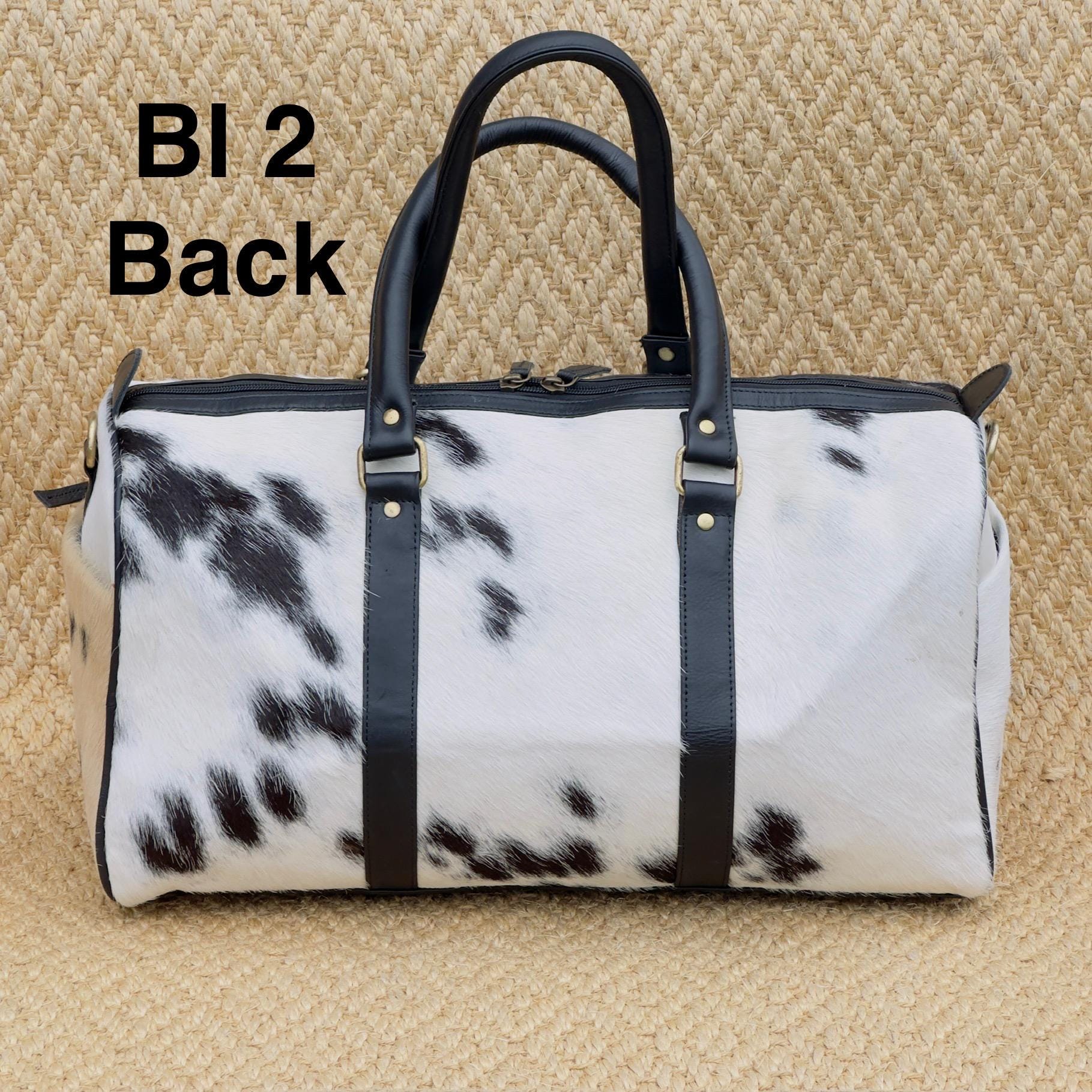 Western Leather Duffle Bag with Hair On Hide - JayKayBoutiqueOnline