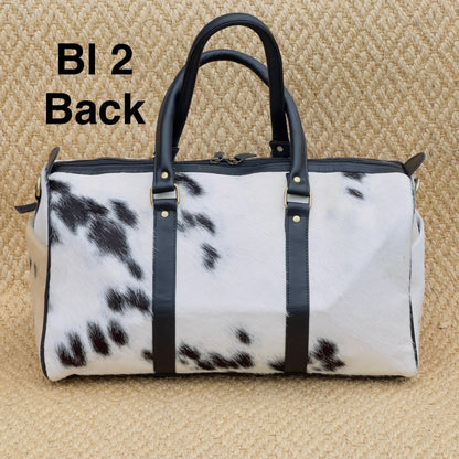 Western Leather Duffle Bag with Hair On Hide - JayKayBoutiqueOnline
