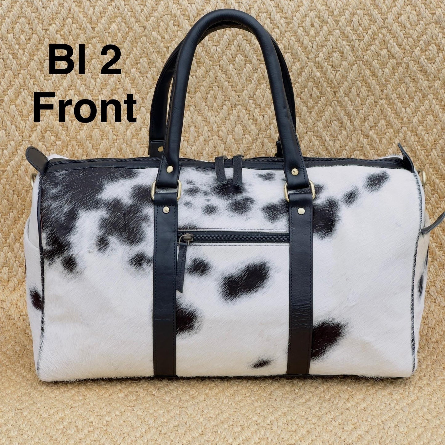 Western Leather Duffle Bag with Hair On Hide - JayKayBoutiqueOnline