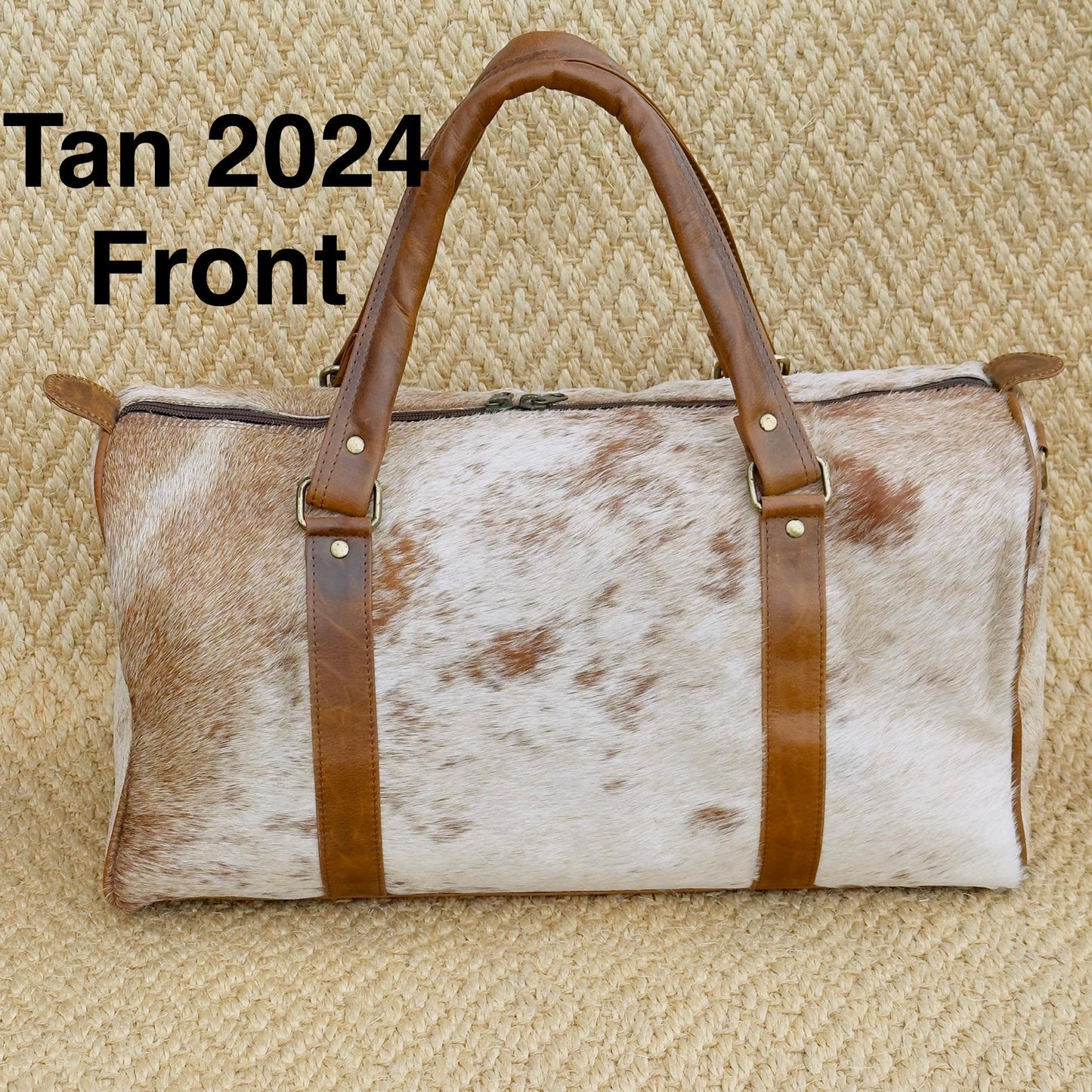 Western Leather Duffle Bag with Hair On Hide - JayKayBoutiqueOnline