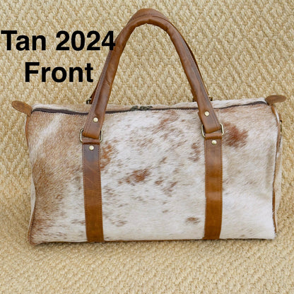 Western Leather Duffle Bag with Hair On Hide - JayKayBoutiqueOnline