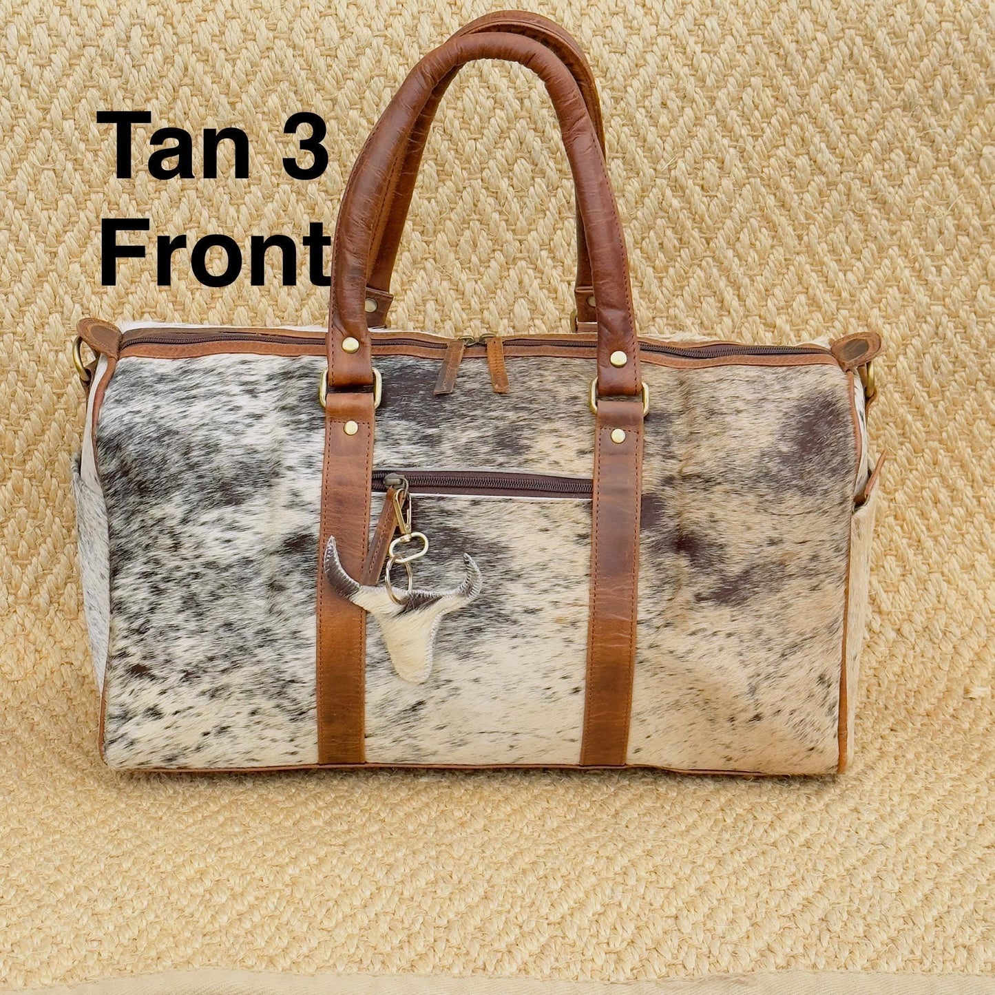 Western Leather Duffle Bag with Hair On Hide - JayKayBoutiqueOnline