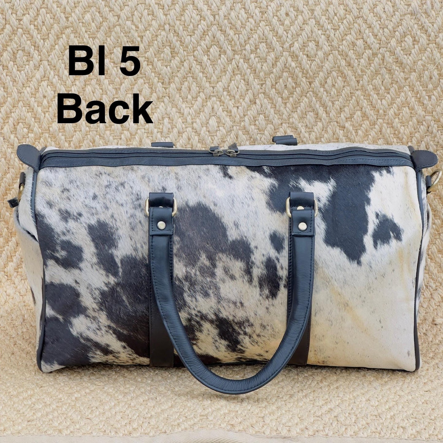 Western Leather Duffle Bag with Hair On Hide - JayKayBoutiqueOnline