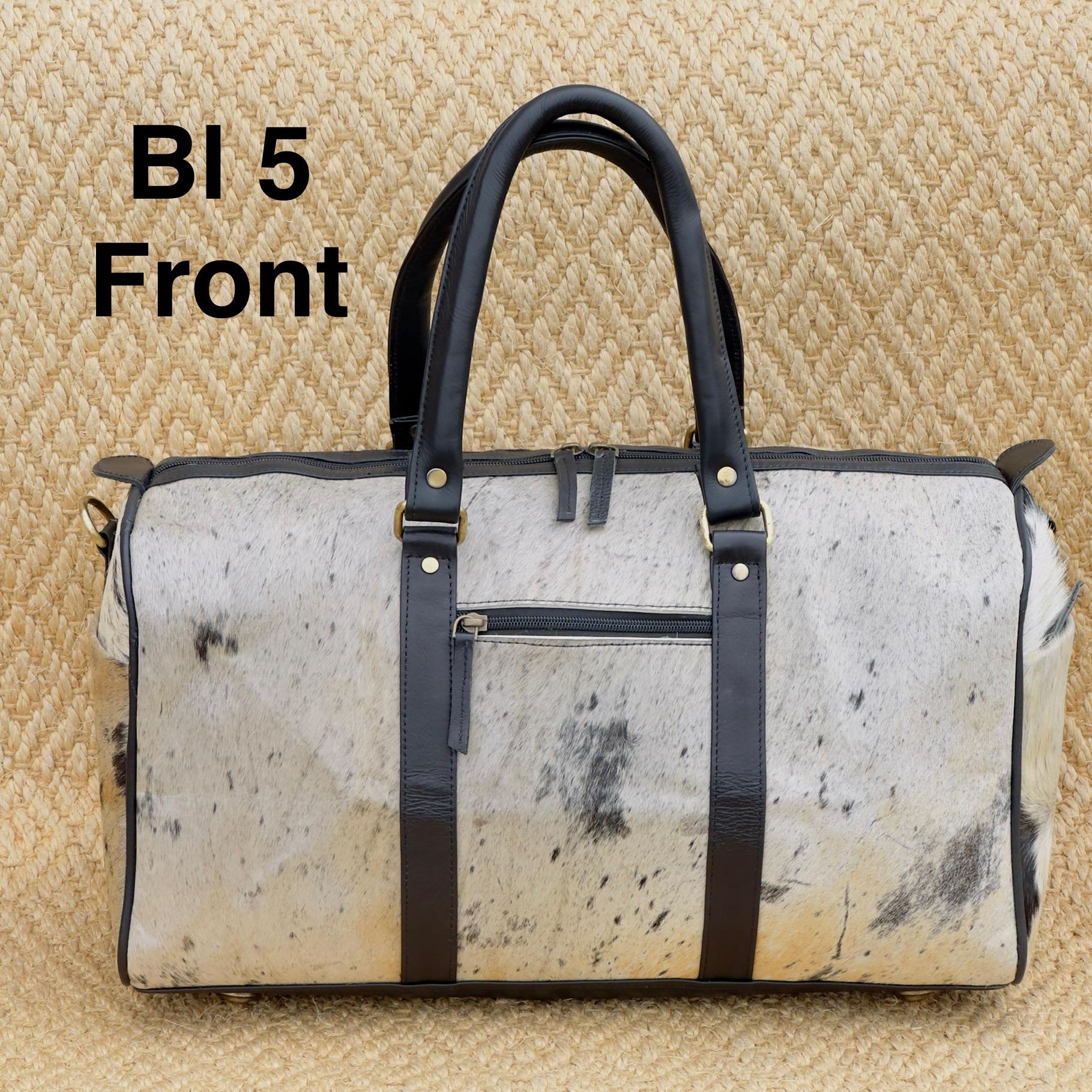 Western Leather Duffle Bag with Hair On Hide - JayKayBoutiqueOnline