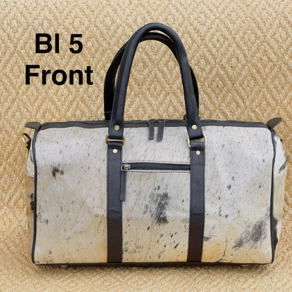 Western Leather Duffle Bag with Hair On Hide - JayKayBoutiqueOnline