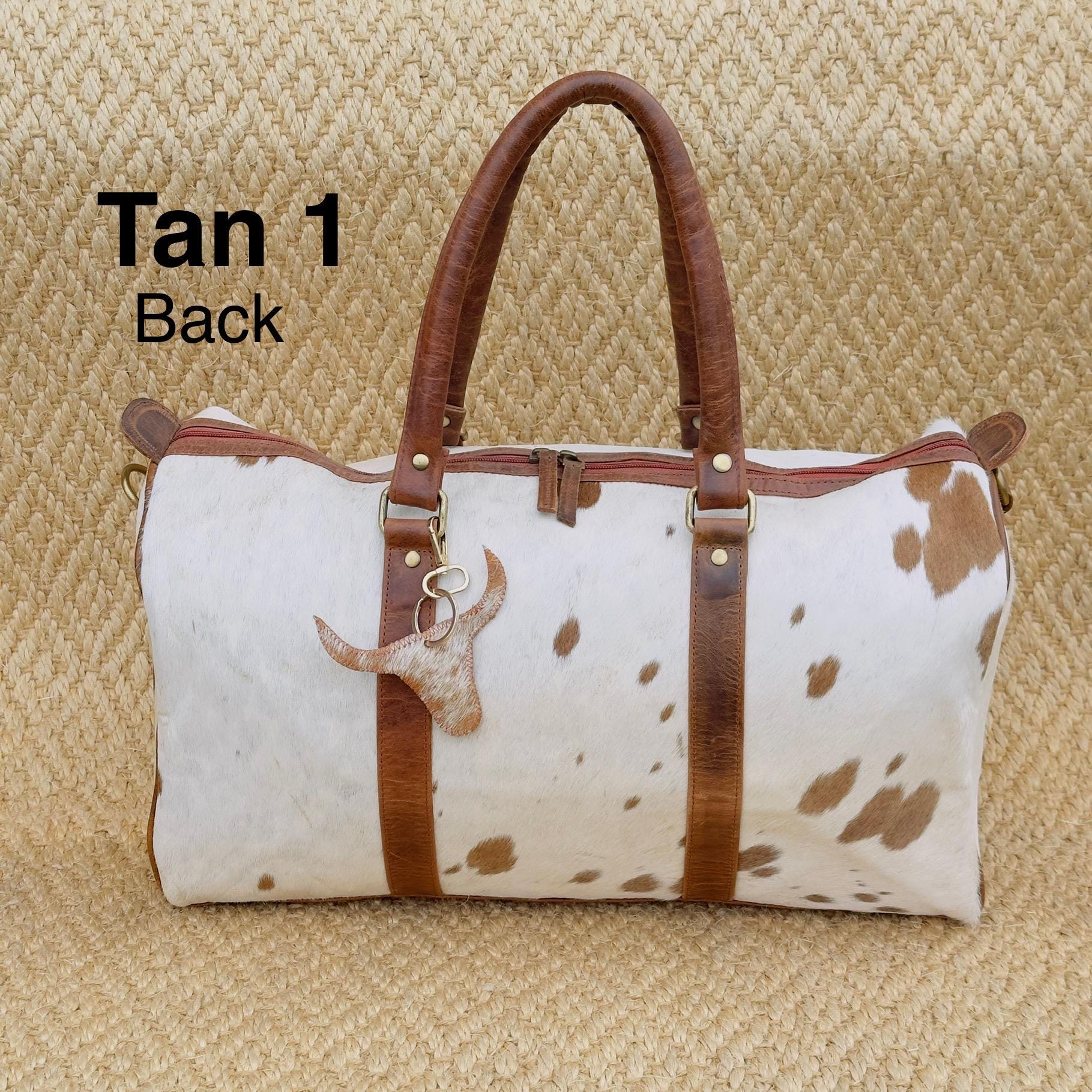 Western Leather Duffle Bag with Hair On Hide - JayKayBoutiqueOnline