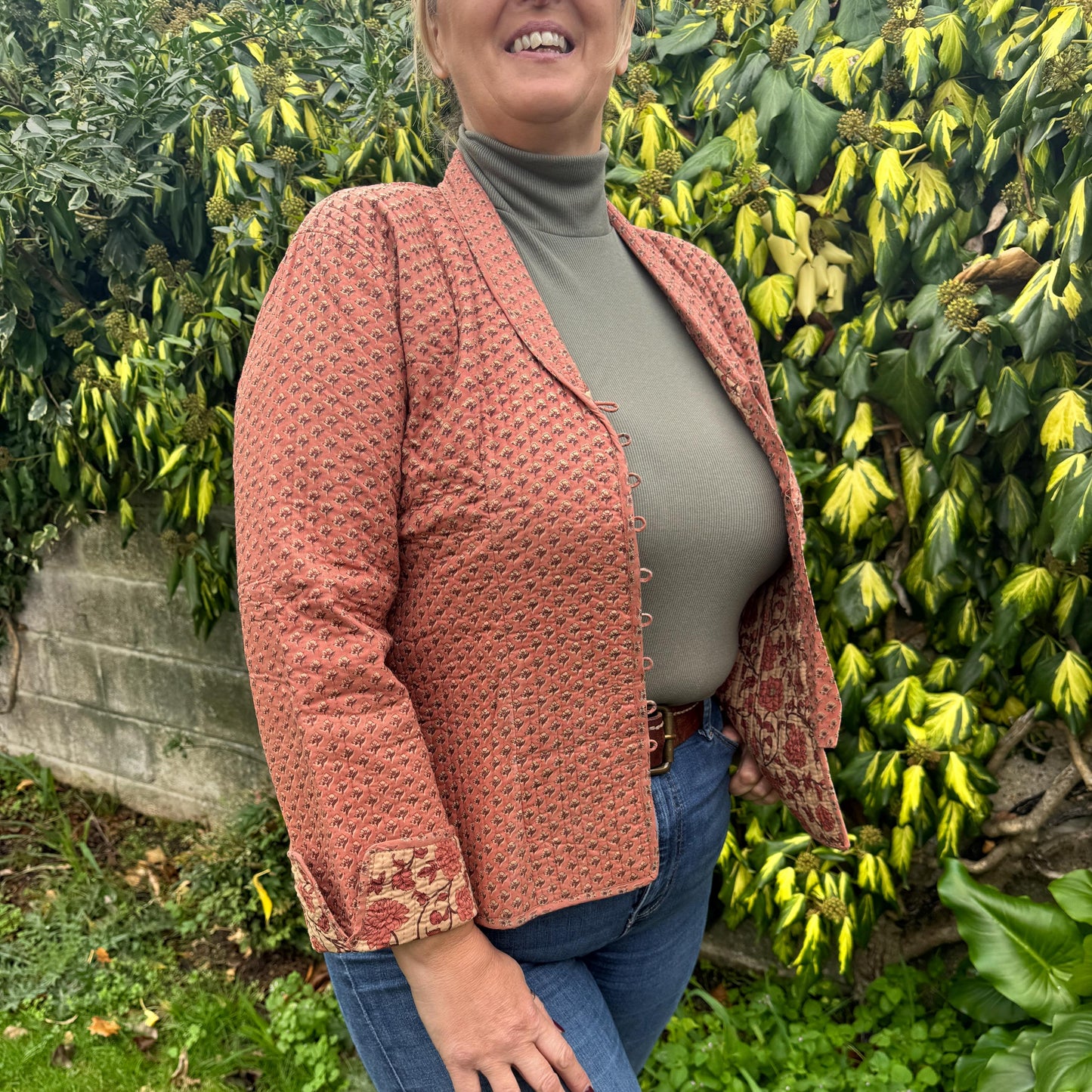 Handmade Quilted Cotton Kantha Jacket for women - JayKayBoutiqueOnline