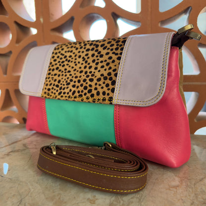 Block Coloured Leather Crossbody Bag - JayKayBoutiqueOnline