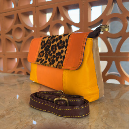 Block Coloured Leather Crossbody Bag - JayKayBoutiqueOnline