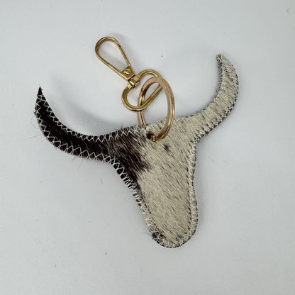 Unique Leather and Hide Longhorn Cow Keyring - JayKayBoutiqueOnline