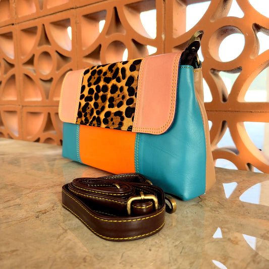 Block Coloured Leather Crossbody Bag - JayKayBoutiqueOnline