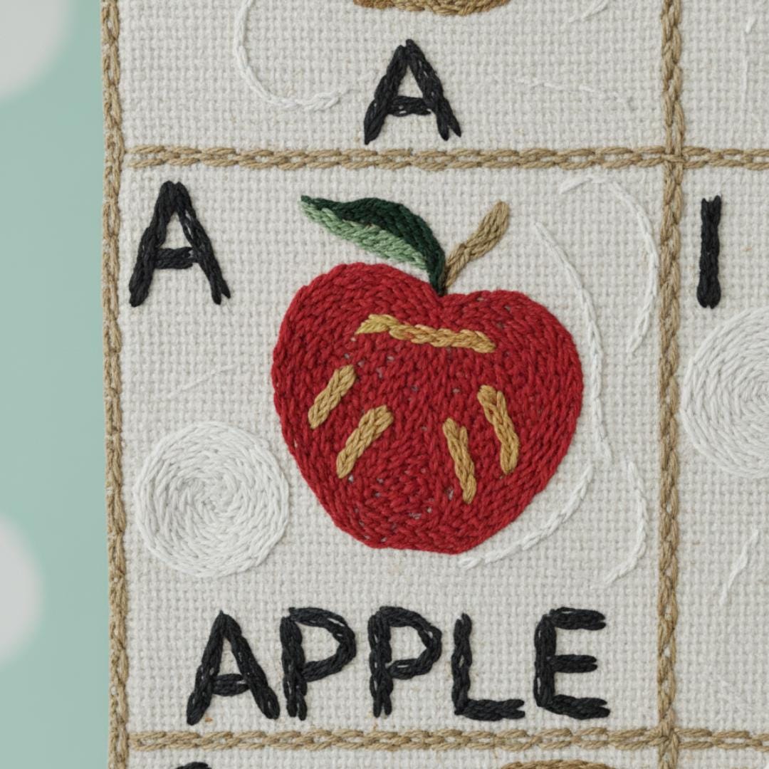Embroidered Alphabet Tapestry Wall Hanging with Animals - JayKayBoutiqueOnline
