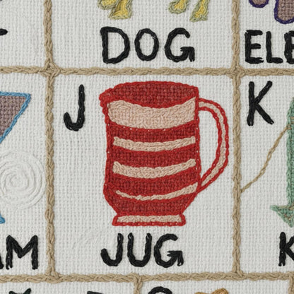 Embroidered Alphabet Tapestry Wall Hanging with Animals - JayKayBoutiqueOnline