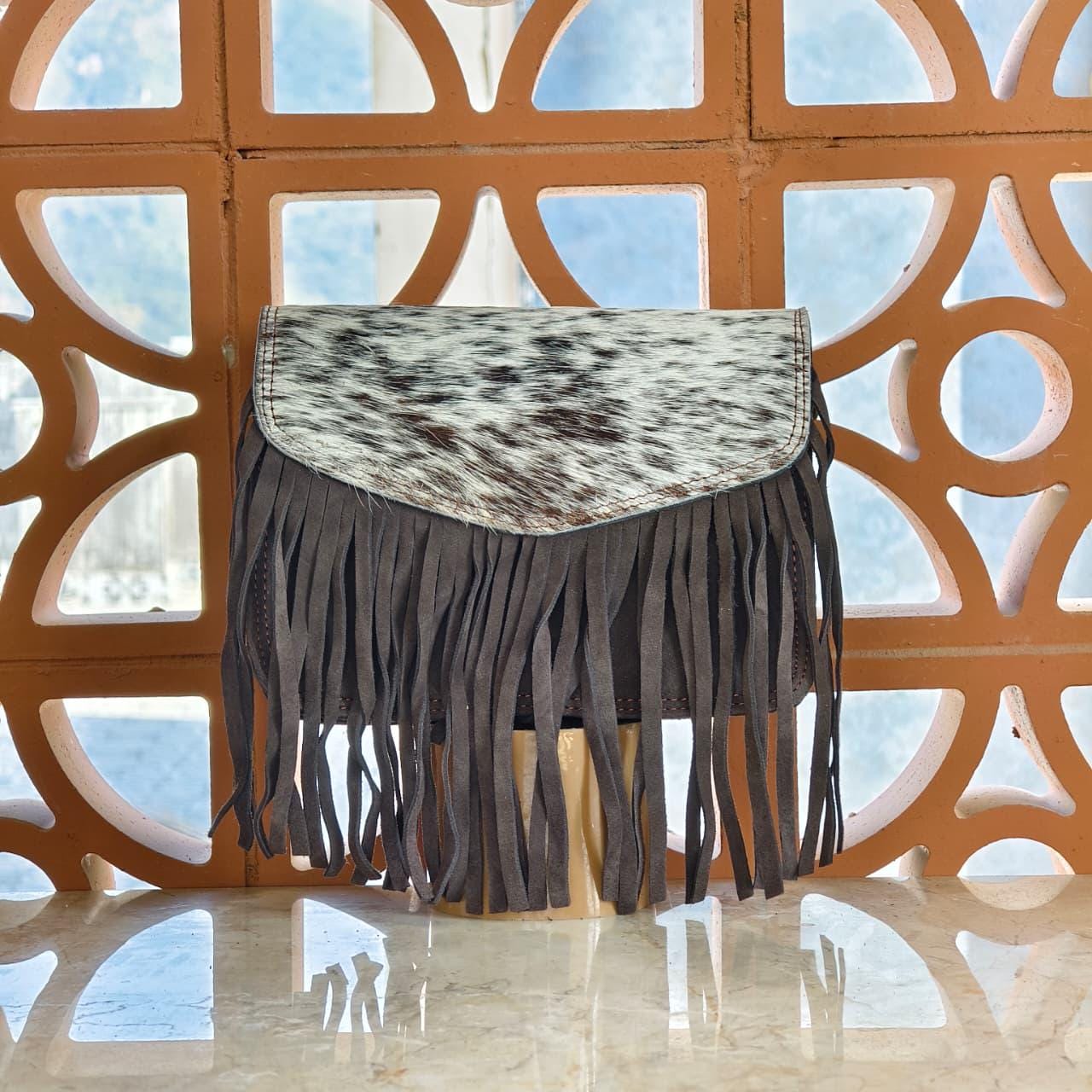 Suede Fringed Clutch Crossbody Bag with Detachable Strap - JayKayBoutiqueOnline