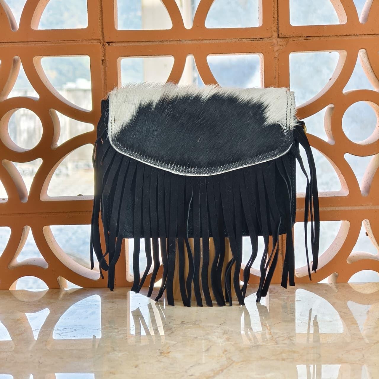 Suede Fringed Clutch Crossbody Bag with Detachable Strap - JayKayBoutiqueOnline