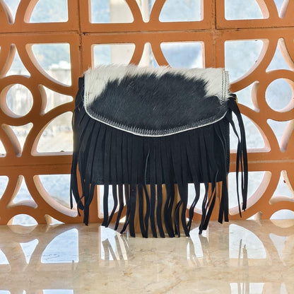 Suede Fringed Clutch Crossbody Bag with Detachable Strap - JayKayBoutiqueOnline