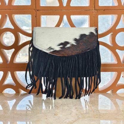Suede Fringed Clutch Crossbody Bag with Detachable Strap - JayKayBoutiqueOnline