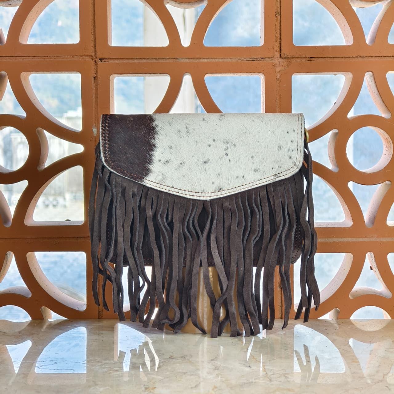 Suede Fringed Clutch Crossbody Bag with Detachable Strap - JayKayBoutiqueOnline
