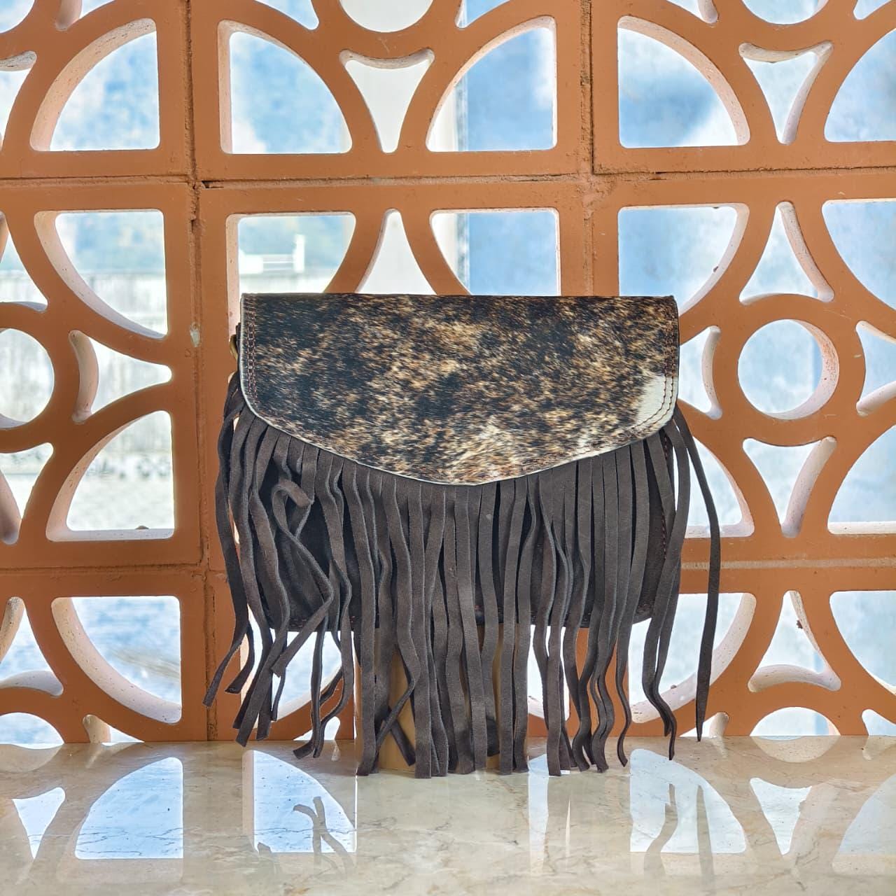 Suede Fringed Clutch Crossbody Bag with Detachable Strap - JayKayBoutiqueOnline