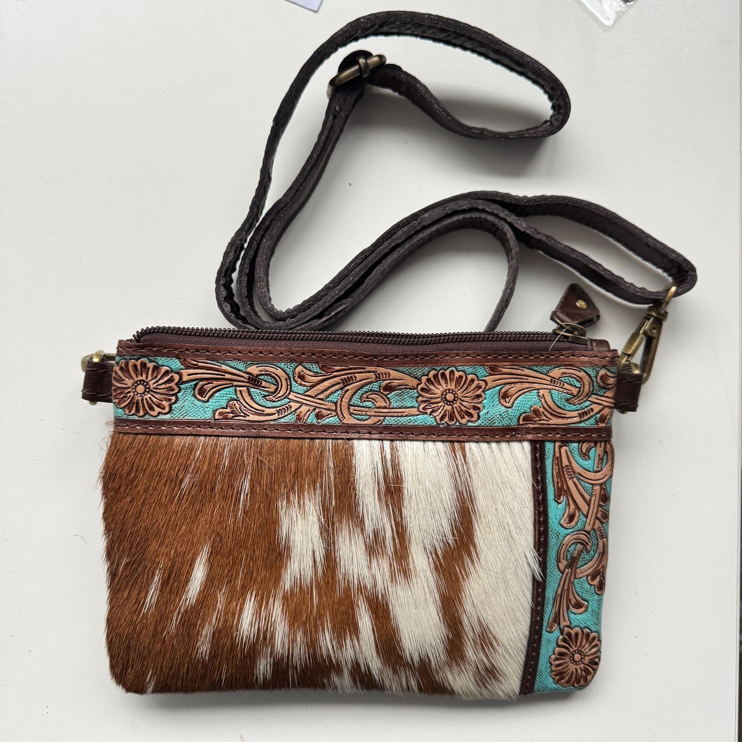 Handcrafted Cowhide & Leather Crossbody Bag - JayKayBoutiqueOnline