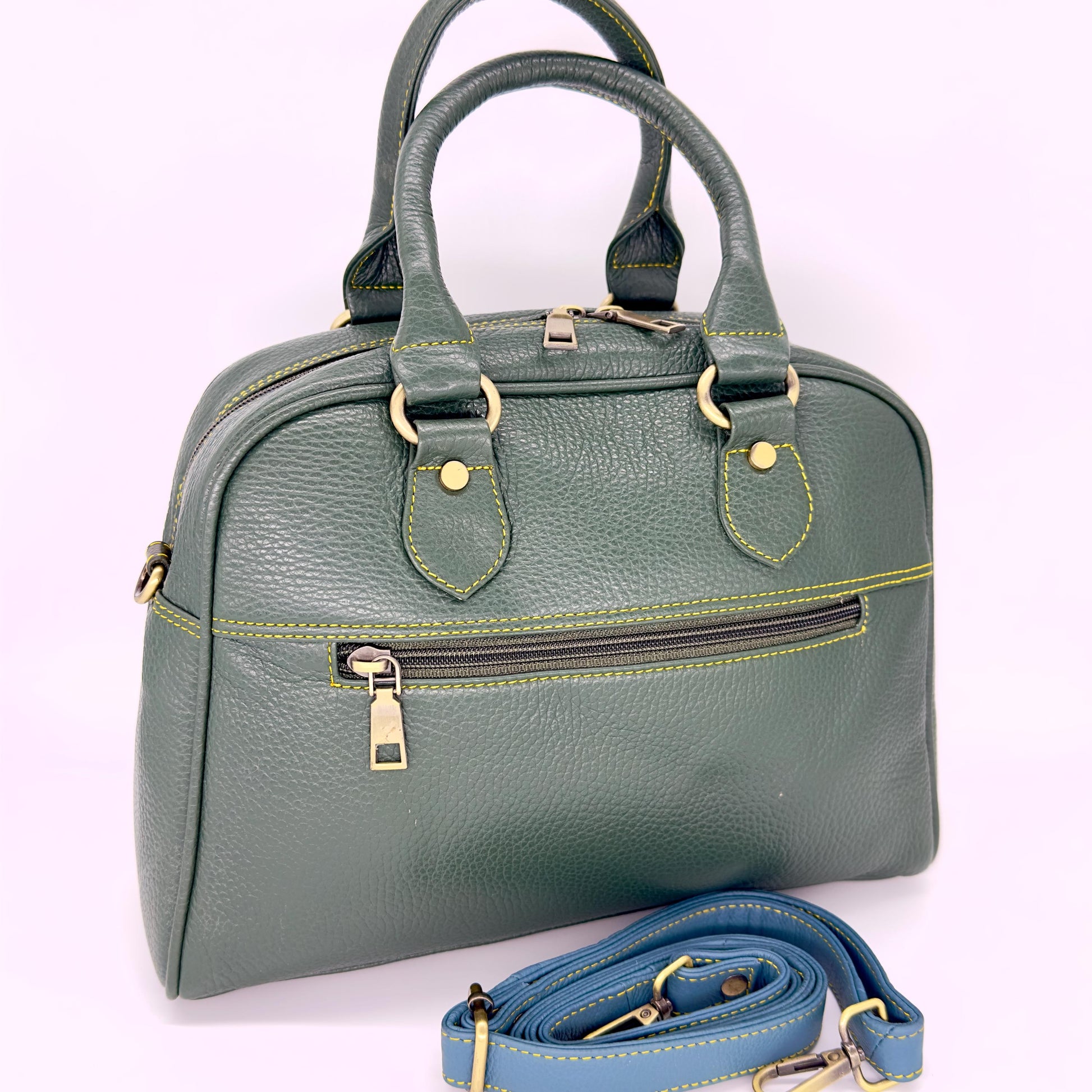 Coloured Leather Top Handle Bags in Various Colours - JayKayBoutiqueOnline