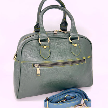 Coloured Leather Top Handle Bags in Various Colours - JayKayBoutiqueOnline