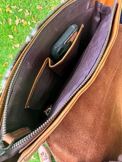 Hand Carved Leather Cowhide Shoulder Bag - JayKayBoutiqueOnline