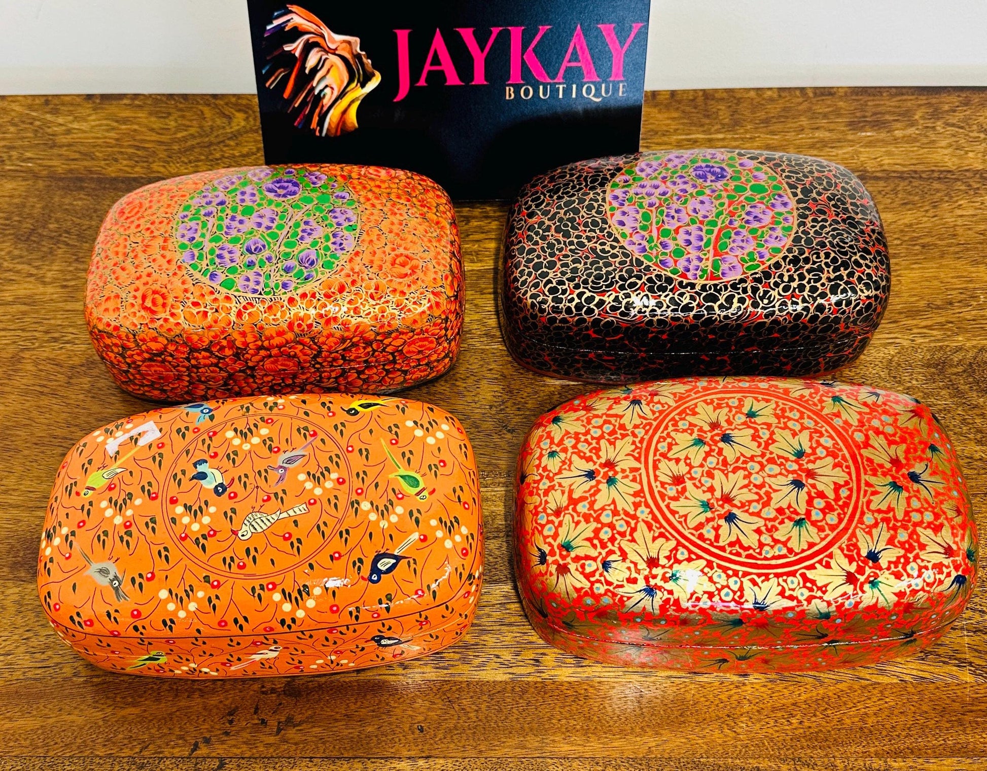 Hand Painted Kashmiri Trinket Box - JayKayBoutiqueOnline
