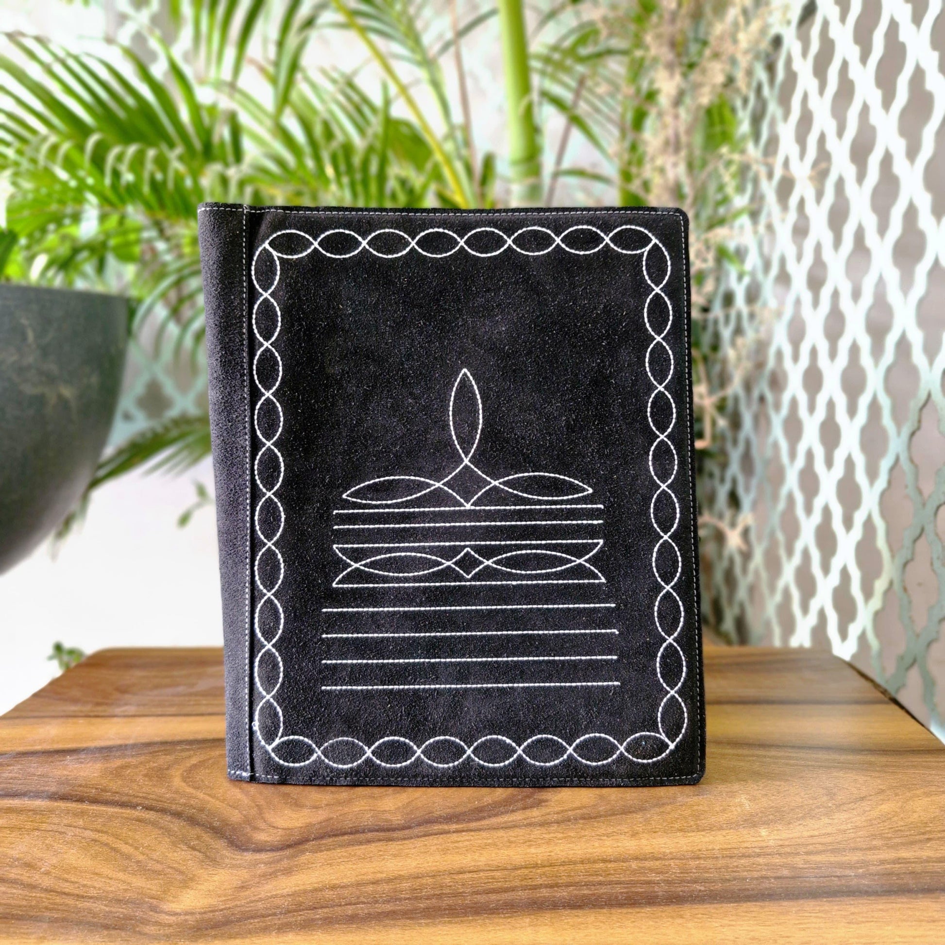 Handmade Leather & Suede Portfolio Folder - JayKayBoutiqueOnline