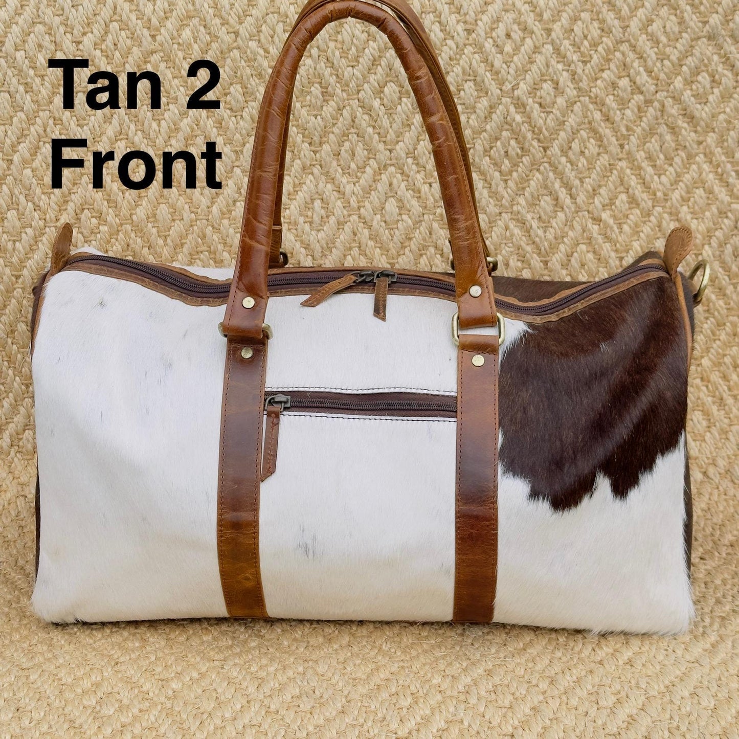 Western Leather Duffle Bag with Hair On Hide - JayKayBoutiqueOnline