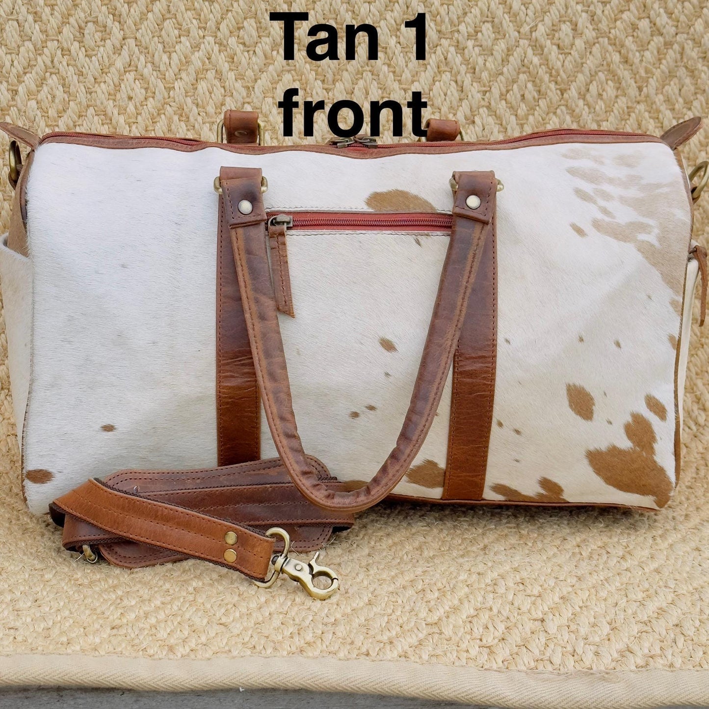 Western Leather Duffle Bag with Hair On Hide - JayKayBoutiqueOnline
