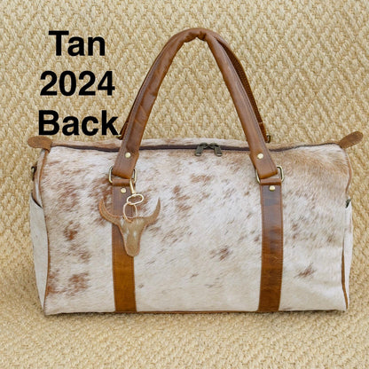 Western Leather Duffle Bag with Hair On Hide - JayKayBoutiqueOnline