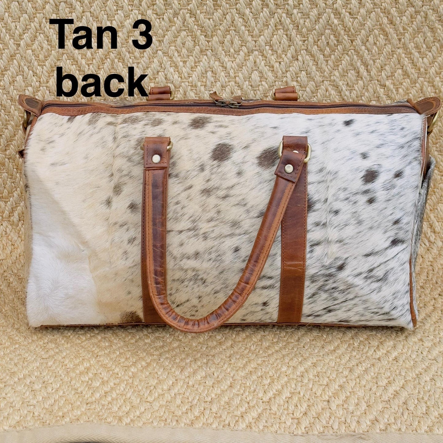 Western Leather Duffle Bag with Hair On Hide - JayKayBoutiqueOnline