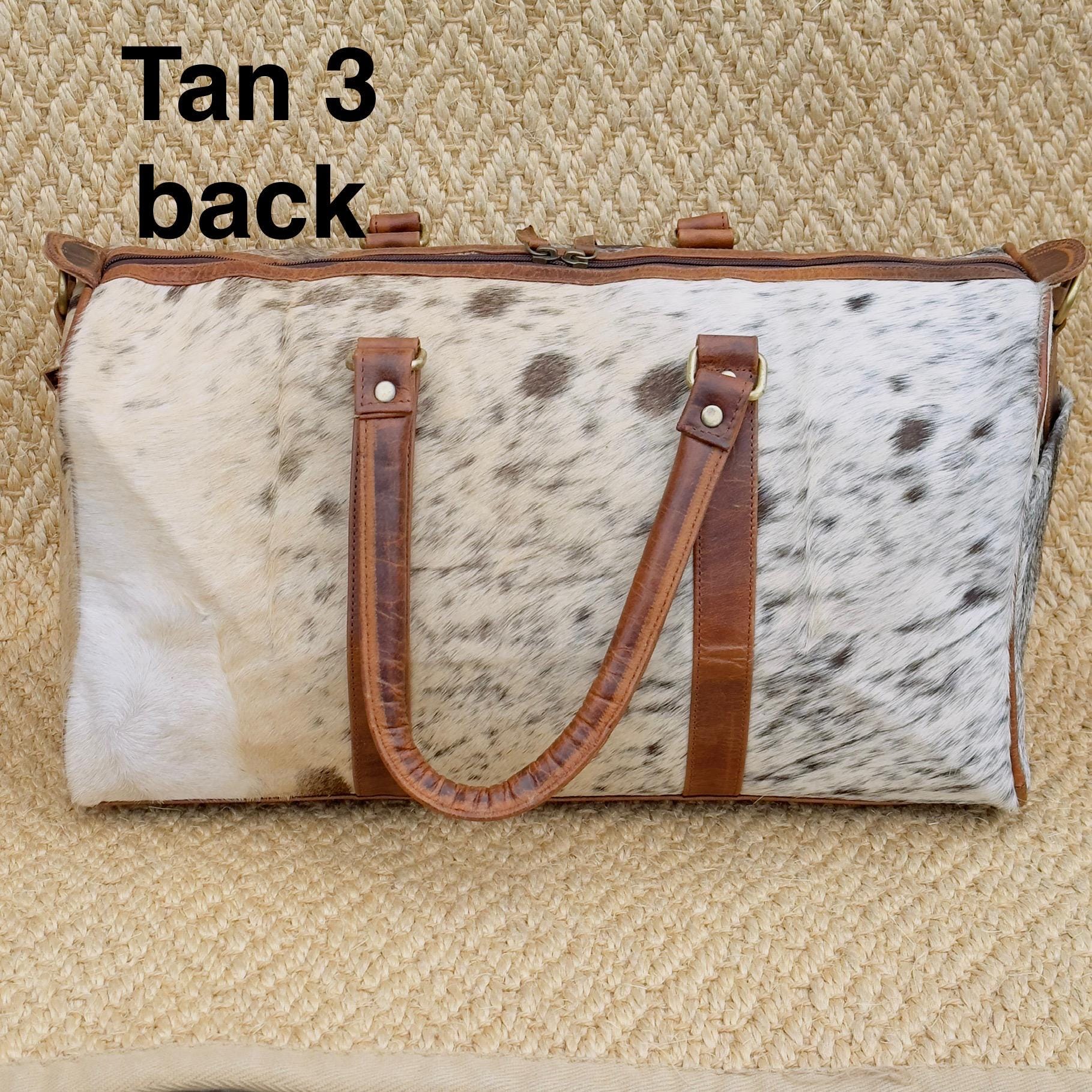 Western Leather Duffle Bag with Hair On Hide - JayKayBoutiqueOnline