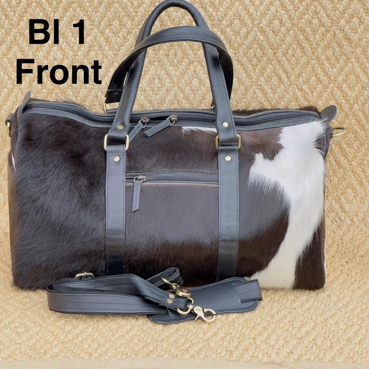 Western Leather Duffle Bag with Hair On Hide - JayKayBoutiqueOnline