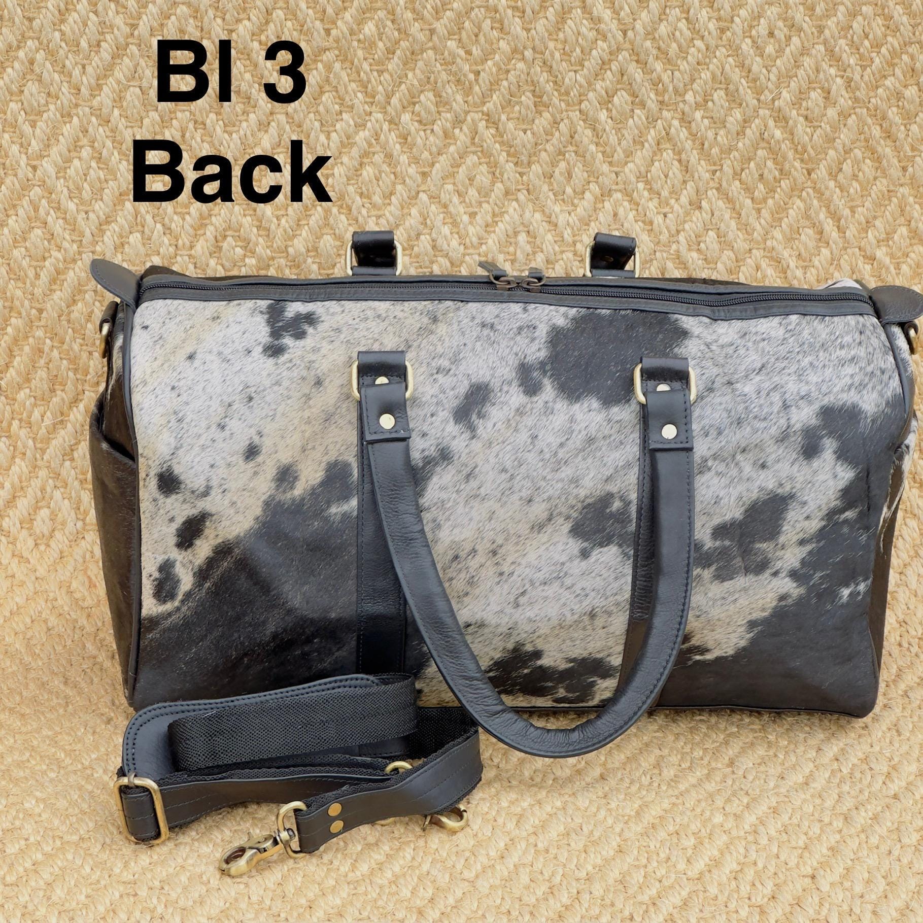 Western Leather Duffle Bag with Hair On Hide - JayKayBoutiqueOnline