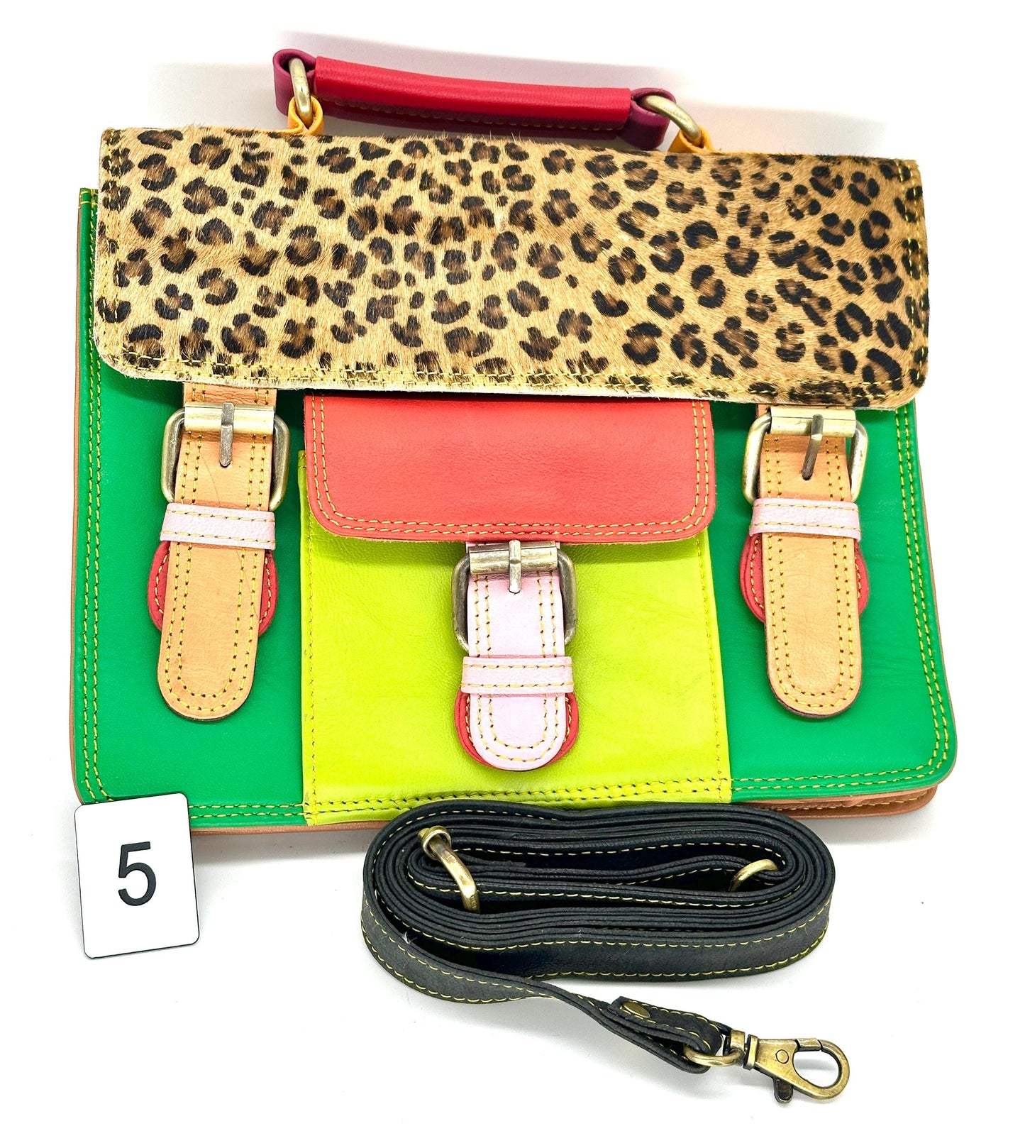 Coloured Leather and Hide Crossbody Satchel Bag - JayKayBoutiqueOnline
