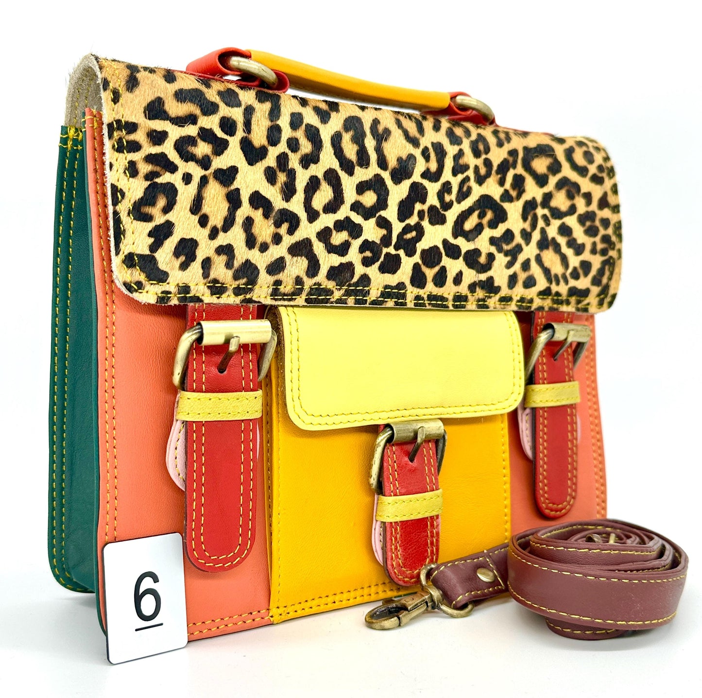 Coloured Leather and Hide Crossbody Satchel Bag - JayKayBoutiqueOnline