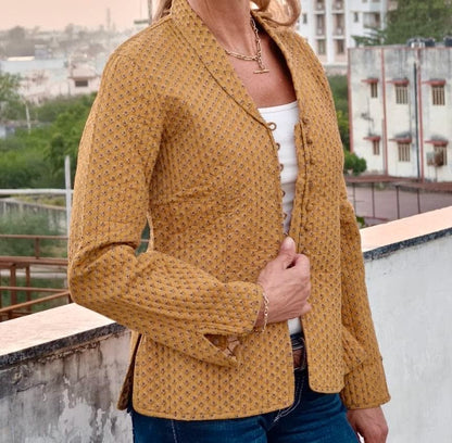 Handmade Quilted Cotton Kantha Jacket for women - JayKayBoutiqueOnline