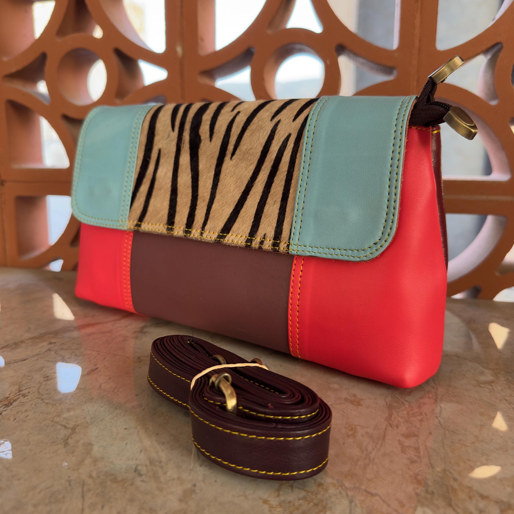 Block Coloured Leather Crossbody Bag - JayKayBoutiqueOnline