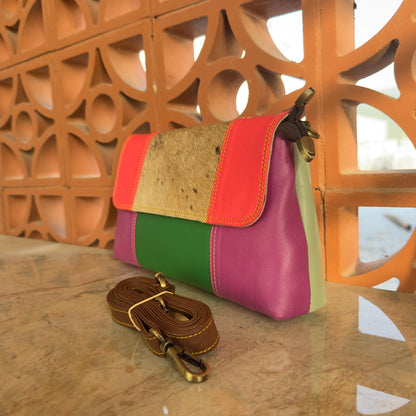 Block Coloured Leather Crossbody Bag - JayKayBoutiqueOnline