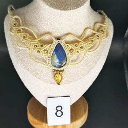 Handmade Macrame Labradorite Necklace - JayKayBoutiqueOnline