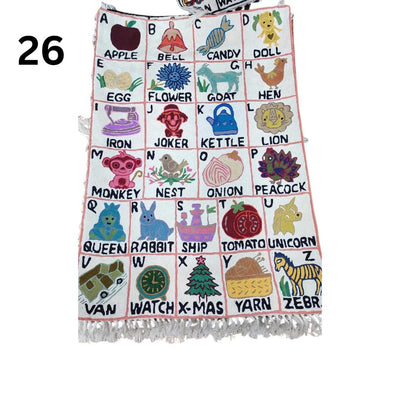 Handmade Alphabet Tapestry Wall Hanging with Animal Embroidery - JayKayBoutiqueOnline