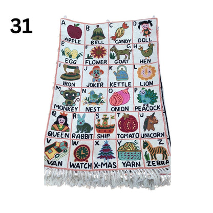 Handmade Alphabet Tapestry Wall Hanging with Animal Embroidery - JayKayBoutiqueOnline